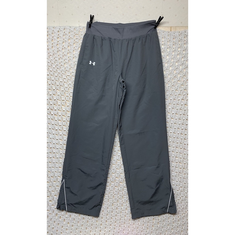 Under Armour Track Pants Womens Sz S/M Gray Loose Pockets Heatgear  Activewear‎